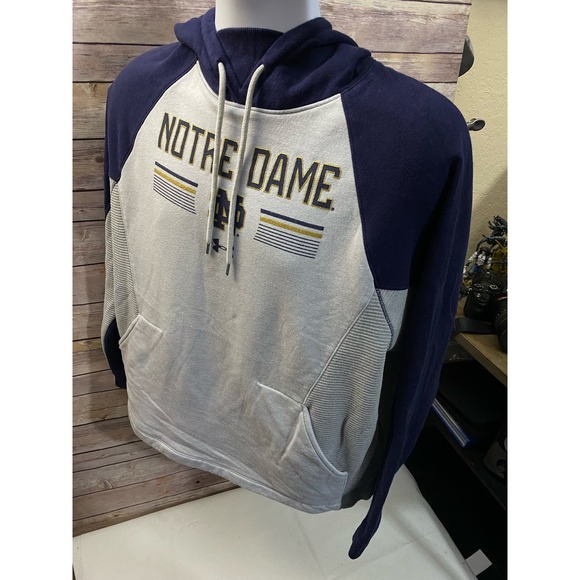 Notre Dame Fighting Irish Hoodie Mens Large Blue Under Armour Sweatshirt - Picture 6 of 16